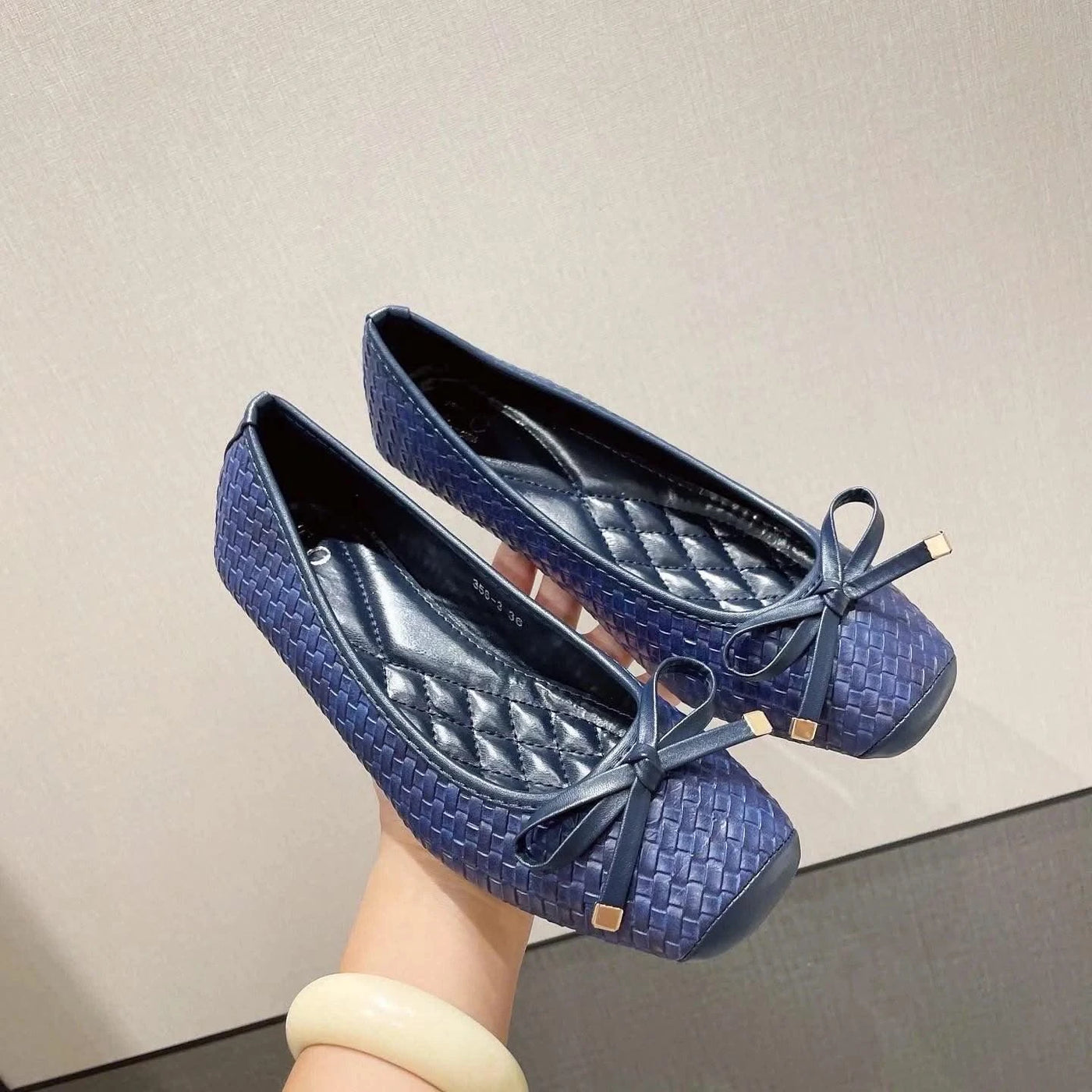 Elegant Ballet flats Women Shoes  Black Blue Plus Size 41 D061