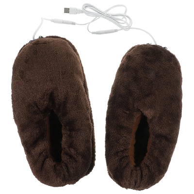 Warm Soft Usb Heating Slippers Thermal Winter Foot Warmers Rechargeable Heated Shoes Cozy Plush Comfortable Sneakers Men Shoes