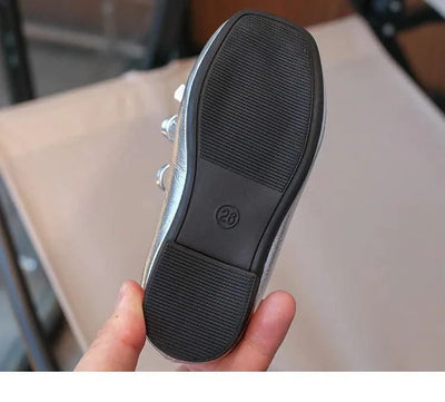 Autumn Children's Fashion Causal Black Ballet Shoes Solid Color Bowknot Elegant Girl Princess Shoes New Kids Leather Shoe