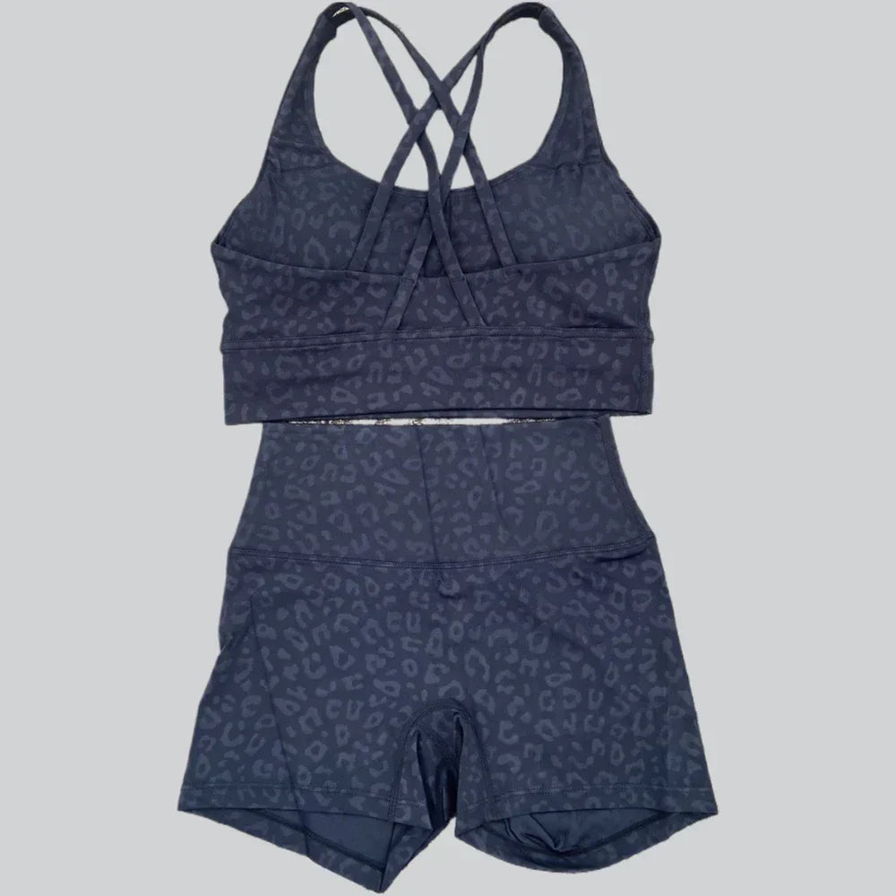 2025 Summer Women's Yoga 2-Piece Set Beauty Back Sling Bra & High Waist Butter Touch Stretch Shorts Fitness Cycling Sports Set