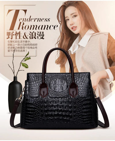 Vintage Fashion Crocodile Genuine Leather Luxury Ladies Handbags Women Bags Designer Woman Shoulder Bag Female Bolsas Feminina