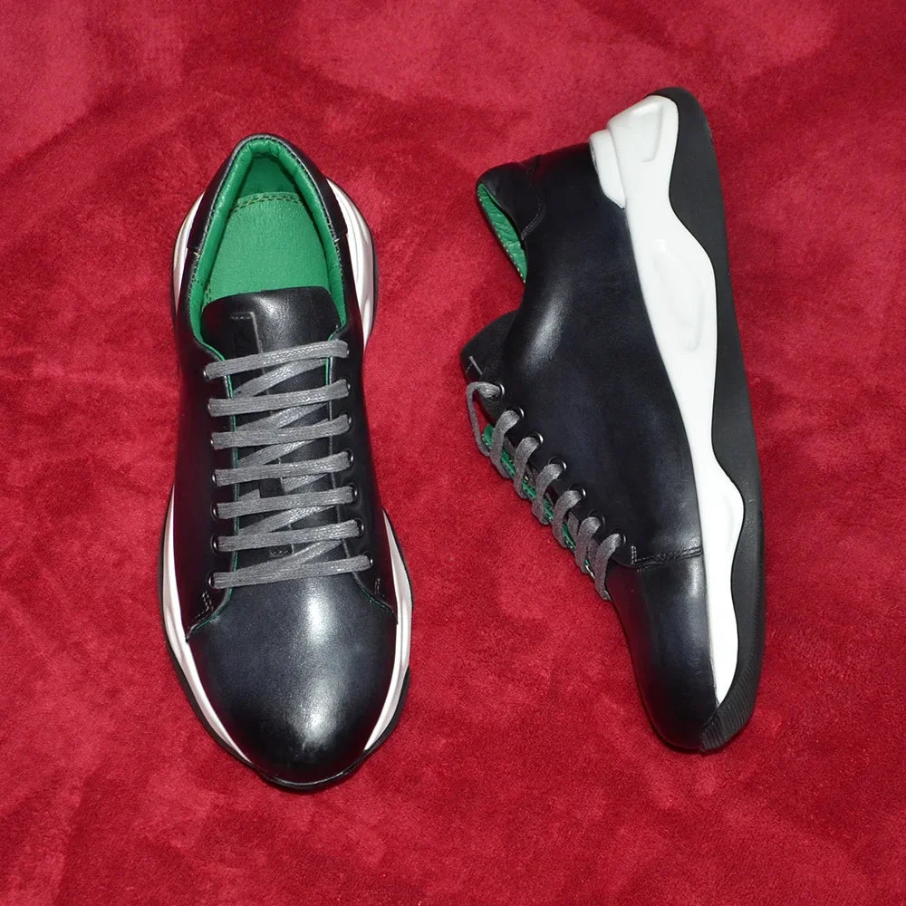 Classy Man Sneakers Luxury Brand Designer Lightweight Cowhide Genuine Leather Casual Social Men's Oxford Shoes Autumn Winter