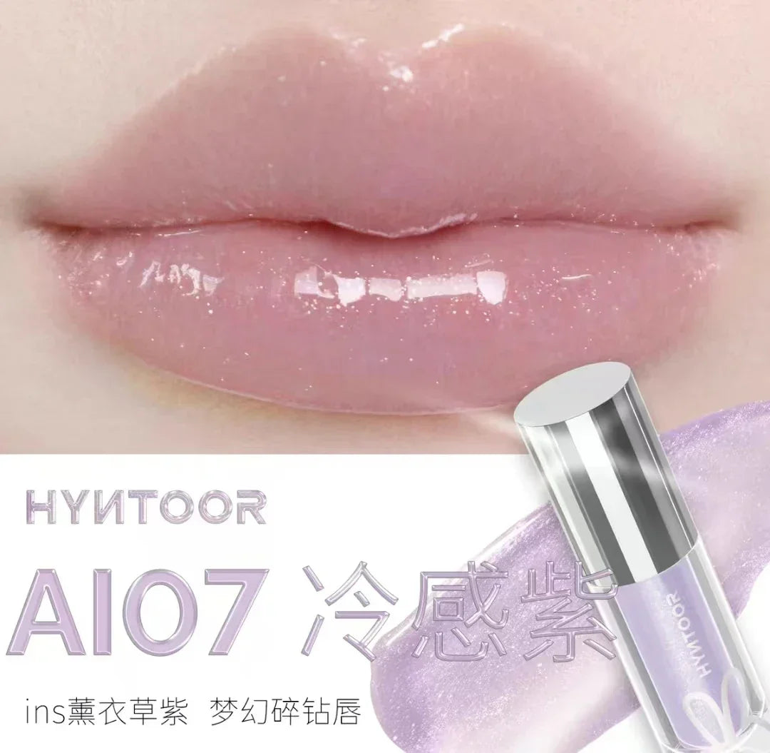 HYNTOOR Lip Gloss Shiny Shimmer Mirror Hydrating Moisturizing Water Shine Lipstick Nourishing Care Dewy Lip Makeup