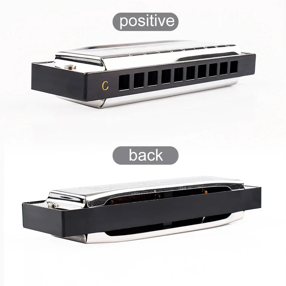 Diatonic Blues Harmonica 12 Keys Available Mouth Organ Harmonica10 Hole 20 Tone Diatonic Harp with Case for Student Teacher Gift