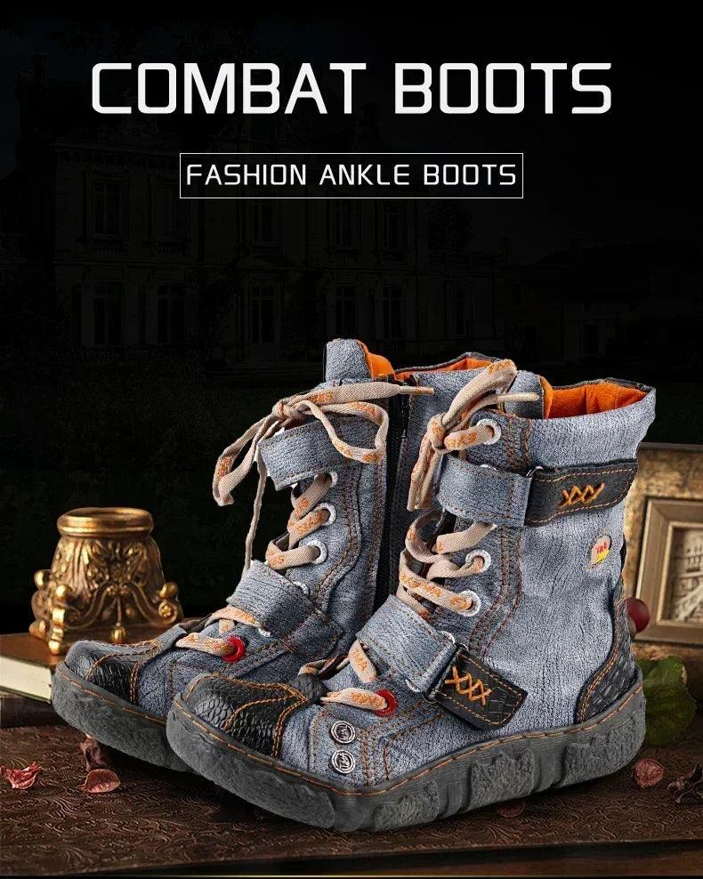 Tma eyes short boots for women versatile casual monochromatic popular,