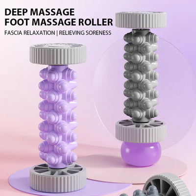 Foot Massager Roller Yoga Massage Plantar Fascia Roller Fitness Muscle Relaxation Rolling Stick Plastic Manual Foot Massager 1pc