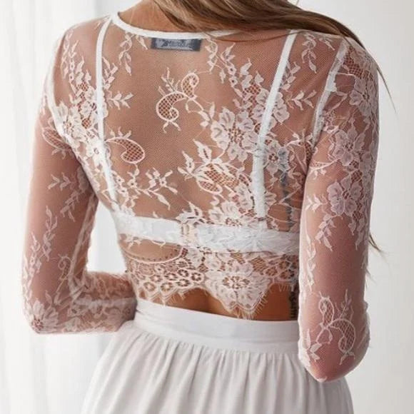 Sexy Women's Lace Floral Seamless Arm Shape Top
