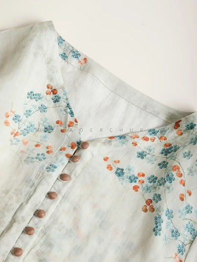 Summer Dress Women 2025 Long Print Elegant Clothing Vintage Elastic Waist Korean Beach Style V-Neck Fashion Robe Ropa De Mujer