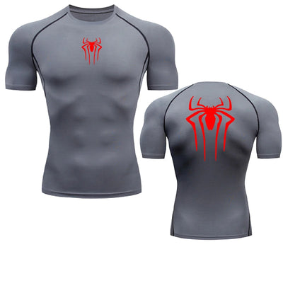 Printed Men's Athletic Compression Shirts Athletic Quick Dry Breathable Rash Guard Athletic Tight Workout Tops Summer Men