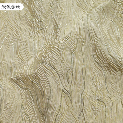 Mountain Pattern Gilt Silk Texture Jacquard Fabric Flash Three Dimensional Texture Hanfu Creative Dress Clothing Designer Fabric