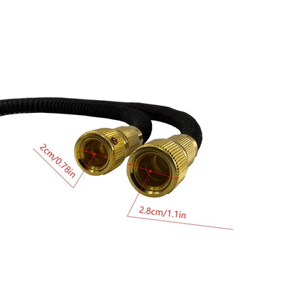 Flexible Black Garden Hose 25FT-100FT Extensible Magic Hose Wash Car High Pressure Foam Gun Courtyard Irrigation Cleaning Tools