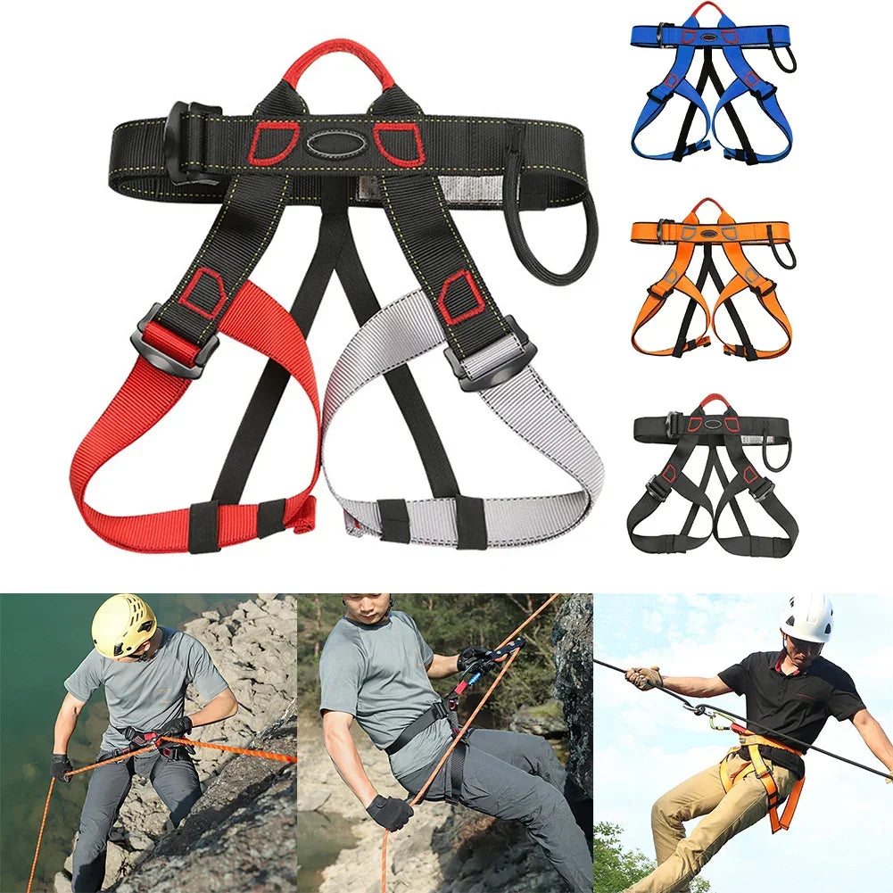Outdoor Rock Climbing Harness Professional Sports Harnesses Waist Support Half Body Safety Belt Aerial Survival Mountain Tools