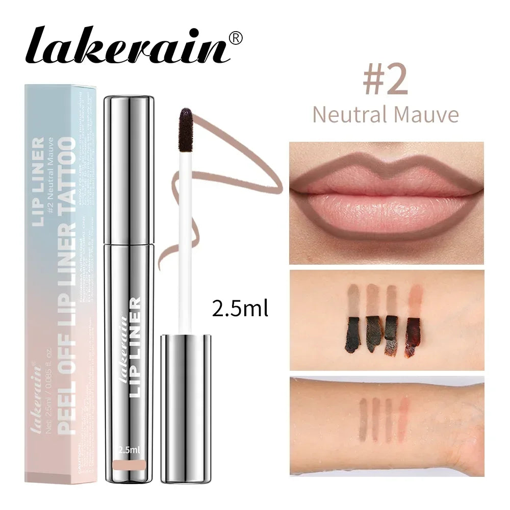 Lip Liner Peel Off Tattoo Lipgloss 4Colors Waterproof Long Lasting Matte Lip Tint Brown Contour Tear-off Lips Stain Cosmetic
