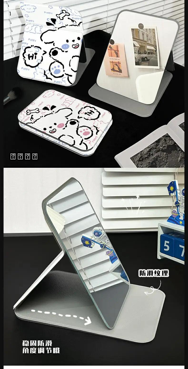 Cute modern mirror makeup portable design creative white aesthetic espejos decorativos home furniture decoraction