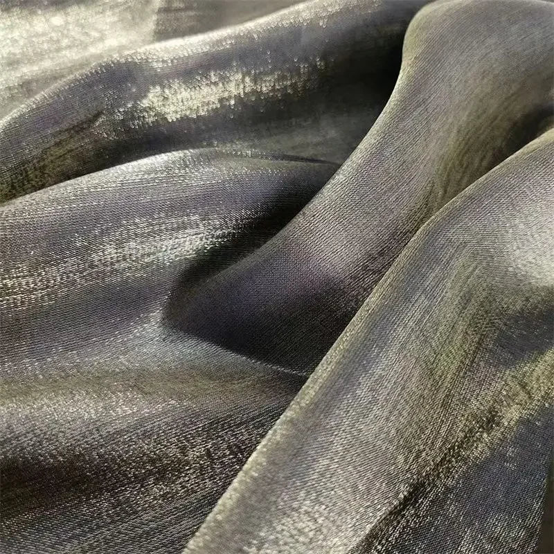 Mermaid Texture Gradient Reflective Fabric Illusion By The Meter for Shirt Full Dress Hanfu Clothing DIY Sewing Soft Cloth White