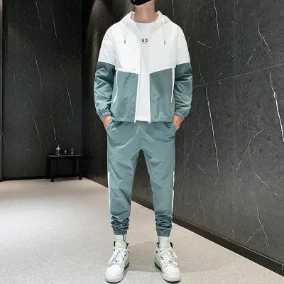 Men Casual Joggers Hooded Sportswear Jackets Pants 2 Piece Sets HipHop Running Sports Suit Tracksuit Sweatpants Hoodies Colombia
