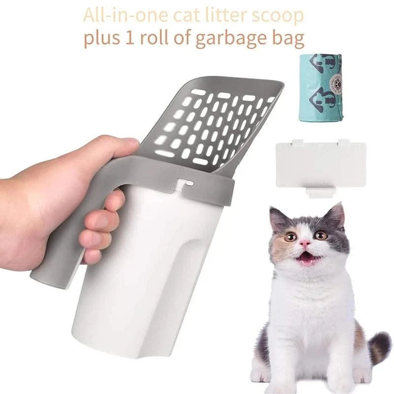 Cat Litter Shove Pet Litter Sifter Portable High-capacity Pets Cleanning Tool Detachable Pet Items with Refill Bag Cats Supplies