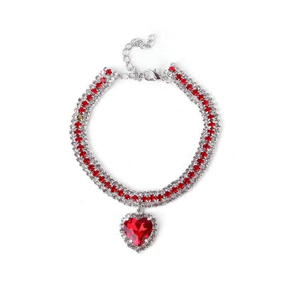 Rhinestone Pet Collars Sparkling 3 Rows Crystal Diamond Cat Small Dog Wedding Collar Puppy Girl Bling Necklace Pendant Jewelry