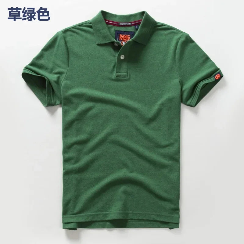 Summer Mens Polo homom shirts Cotton Shirts Short Sleeve Letter Embroidered Emblem Simple Shirt for Male golf clothing t-shirts