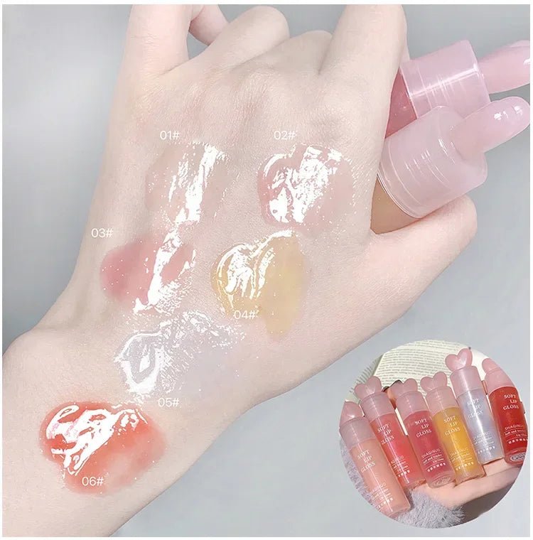 Moisturizing Lip Honey with Pearlescent Glitter - Nourishing Lip Care Oil for a Dewy, Water-Light Shine - Perfect for Stacking a