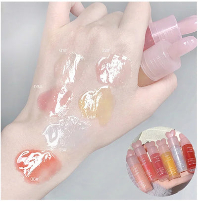 Moisturizing Lip Honey with Pearlescent Glitter - Nourishing Lip Care Oil for a Dewy, Water-Light Shine - Perfect for Stacking a