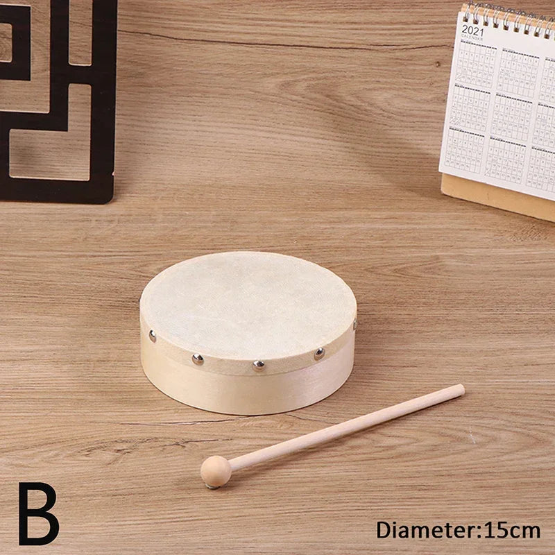 Frame Drums 4/6/7/8/9/10 Inch Hand Drum Wood Drum With Drum Stick Set Musical Game Kids Educational Toy Percussion Instrument-B2
