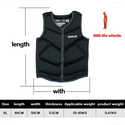 Wake Surfing Impact Vest CE Approved Neoprene Life Jacket Wakesurf Comp Vest surf But Great for All Other Watersports Activities