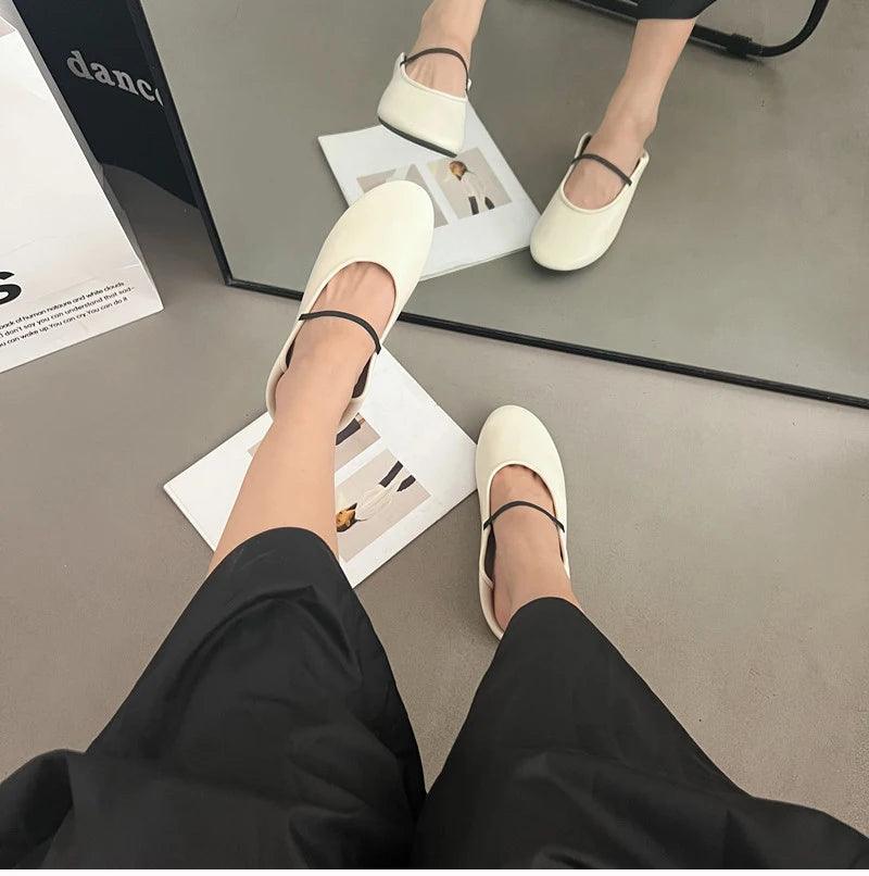 Fashion woman shallow slip on flats shoes ladies casual outdoor ballerina shoe