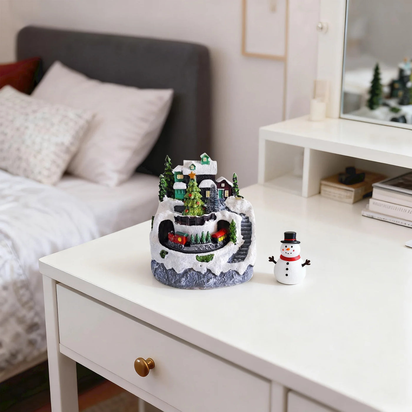 Christmas Ornaments Luminous Old People And Children Snowman Ornaments Holiday Decoration Popular Network Celebrity Small Gifts