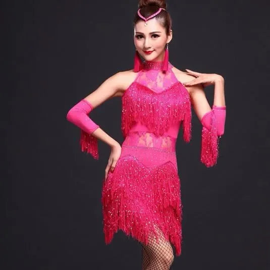 New Latin Dance Dress Women/Girls/Lady New Sexy Fringe Salsa/Ballroom/Tango/Cha Cha/Rumba/Samba/Latin Dresses For Dancing