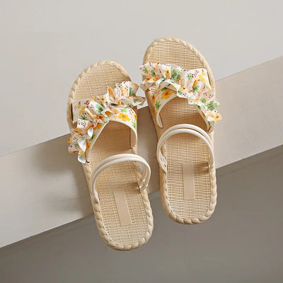 2025 New Floral Flip Flops for Women - Fashion Flat Sandals, Non-Slip Summer Slides for Beach/Outdoor, Trendy Ladies Casual Shoe