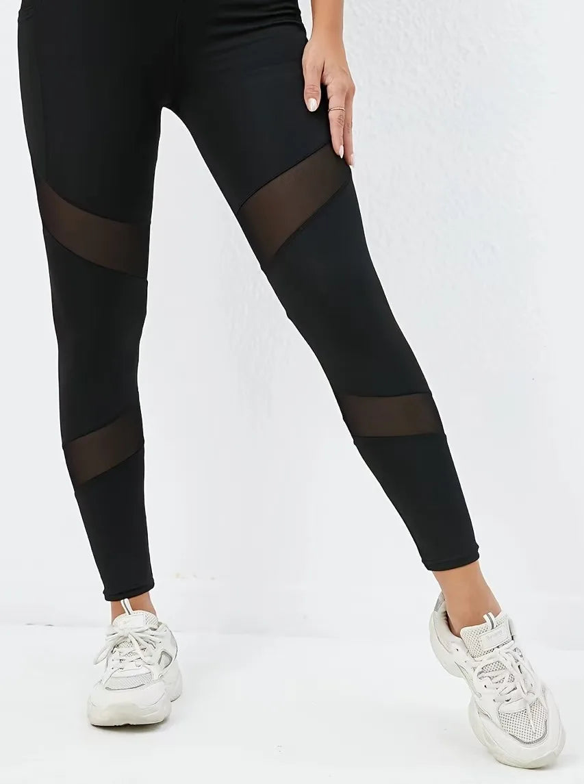Women's high-waisted leggings with pockets, hip-lifting