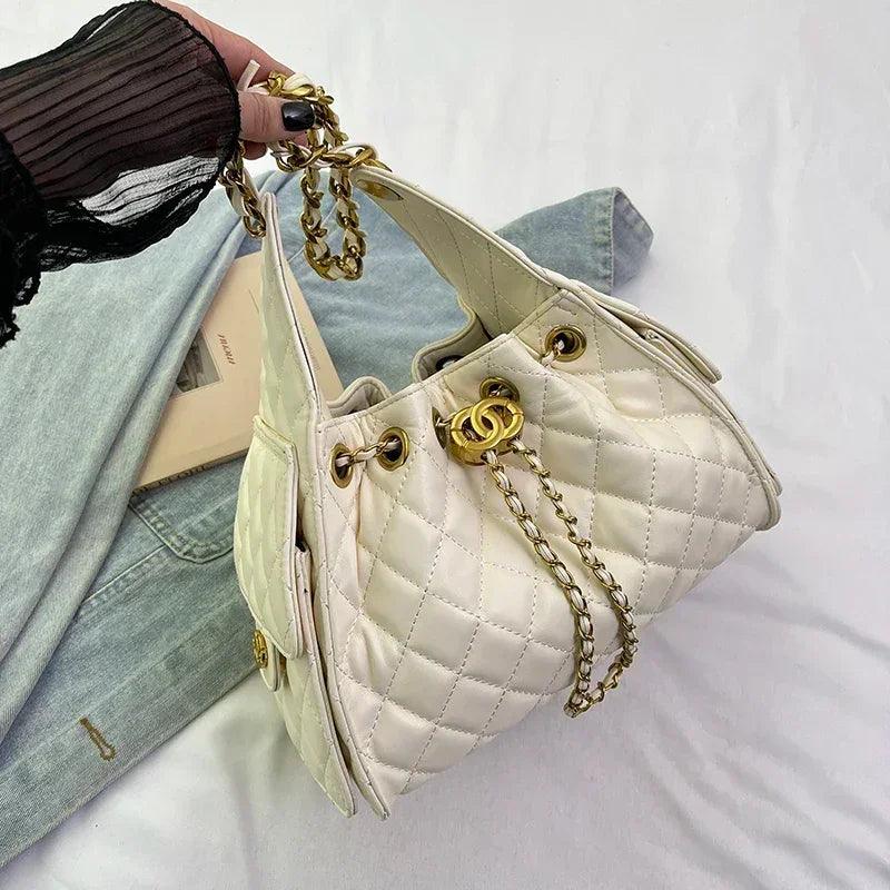 Famous designer inspired elegant tote bag: women’s spacious leather handbag with shoulder straps luxury ladies