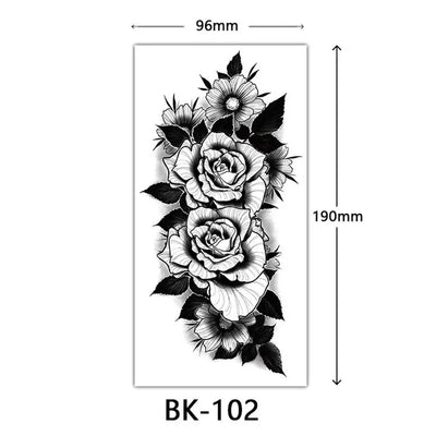 Sexy Temporary Tattoos For Women Water Transfer Sketch Tattoo Sticker Long Lasting Waterproof Body Art Tattoos Accessories