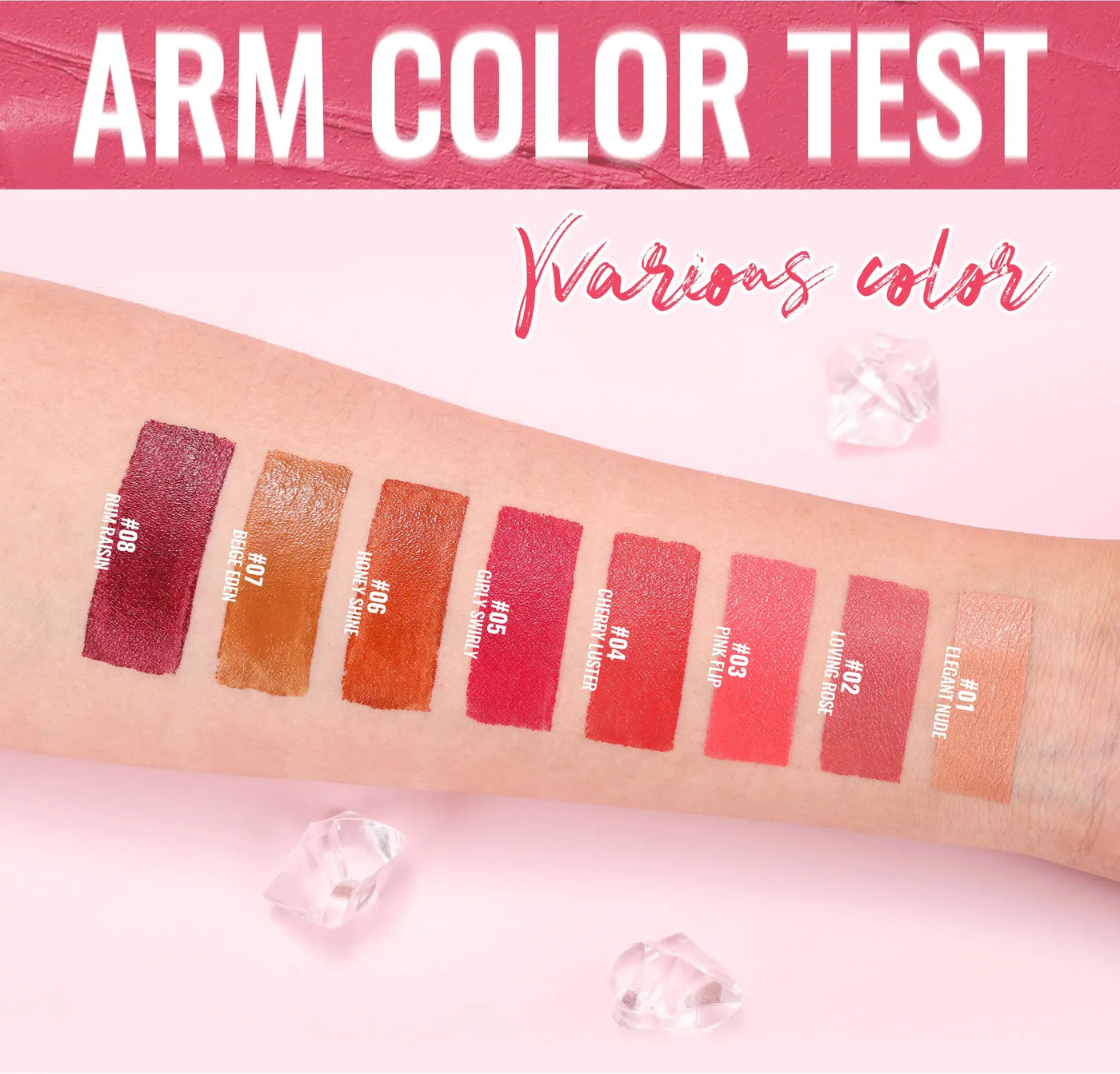 Velvet Matte Lipstick 8 Colors Long Lasting Waterproof Moisturizing Non Stick Lip Makeup For Daily Natural Look