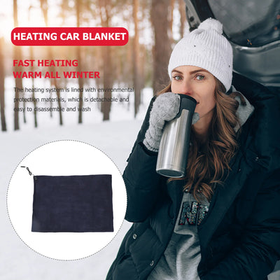 Electric Heated 12V Fast Heating Car Blanket With Overheat Protection For Driver Passenger Warm Travel Auto Seat Cover Mat Car