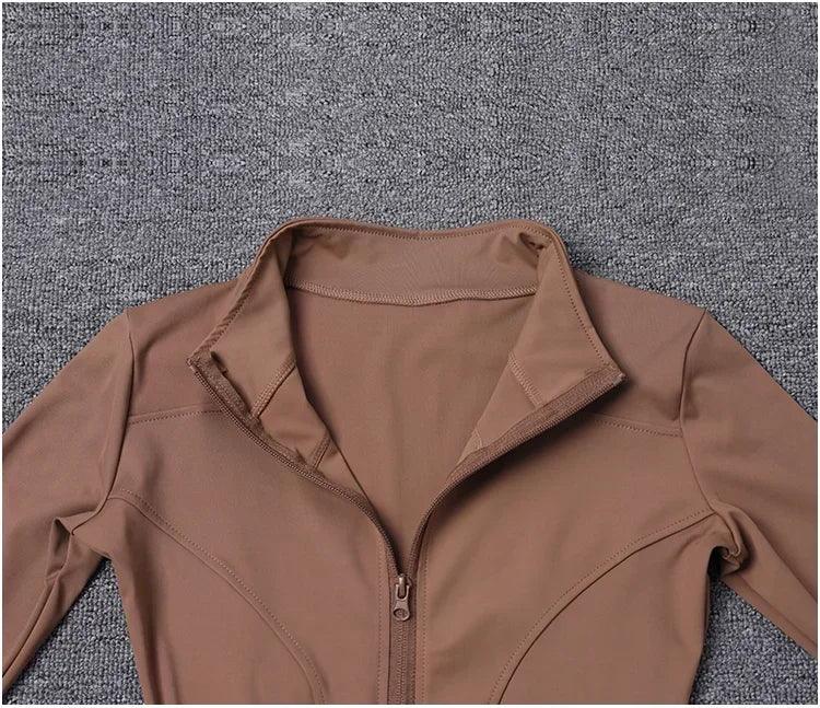 Workout sport jacket long sleeve gym training clothing yoga sportswear women