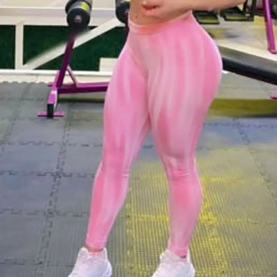 Women Tie Dye Leggings Scrunch Gym