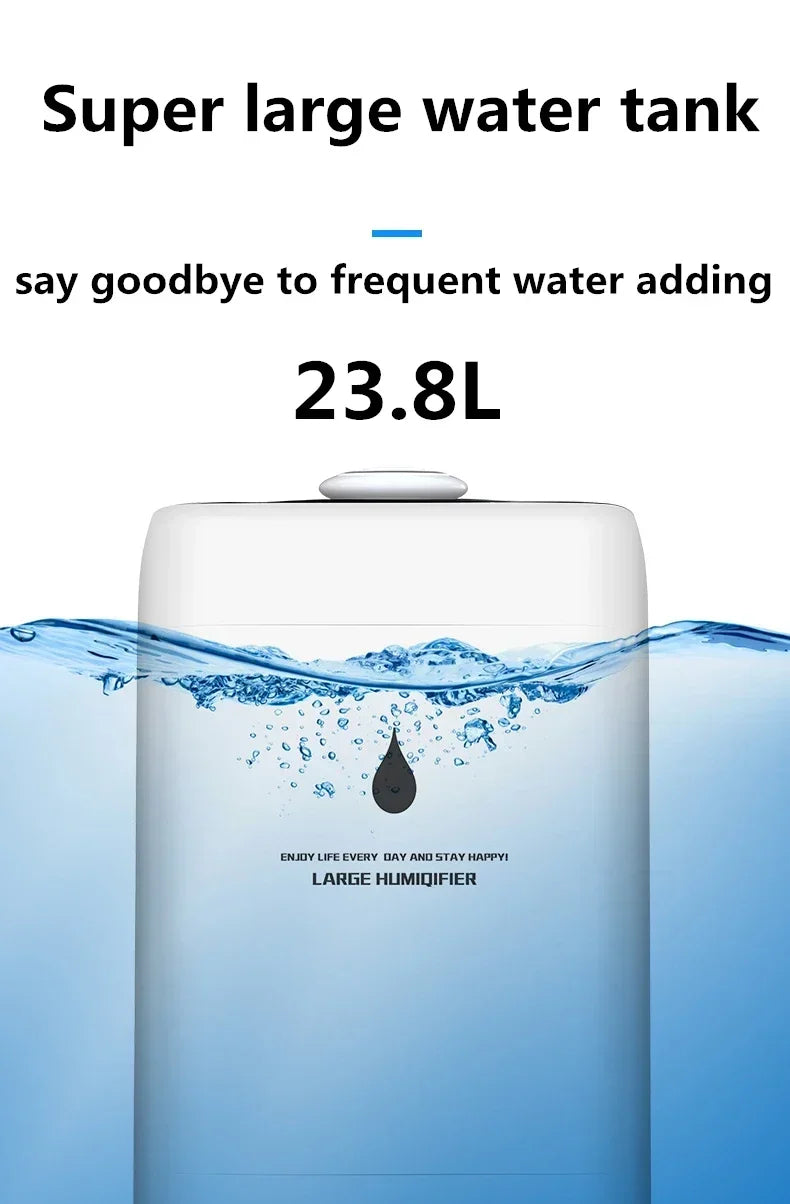 Humidifier23.8L Air Humidifier Heavy Fog Large Capacity Ultrasonic Atomizer Intelligent Constant Temperature Design For Home/Com