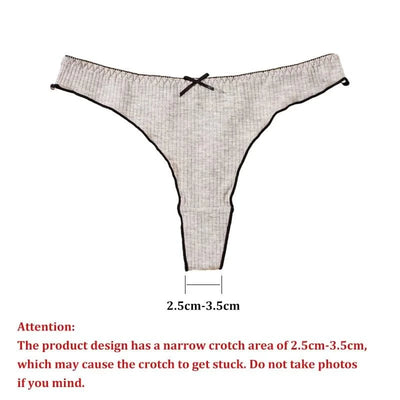 3Pcs Women's Thong Low-rise Panties Solid Color Cotton Lingerie Sexy Thongs Fashion Casual Underwear Comfort Fit Women's Tangas