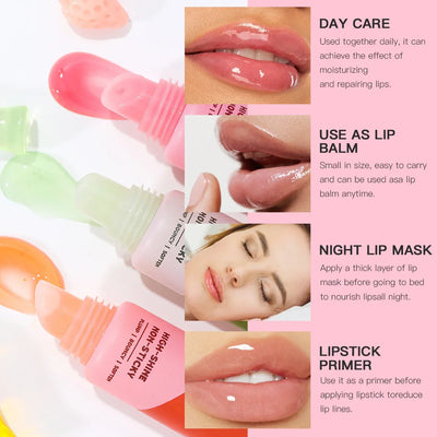 Febble 3 Color Hydrating Lip Oil Moisturizing Plump Lip Balm Fade Lip Line Lip Mask For Autumn And Winter Lip Care Tools