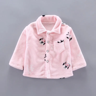 New Winter Flannel Kids Pajamas Sets Child Warm Sleepwear Cartoon Print Girls Boys Nightwear Children Pajamas Girls 1-5 Years