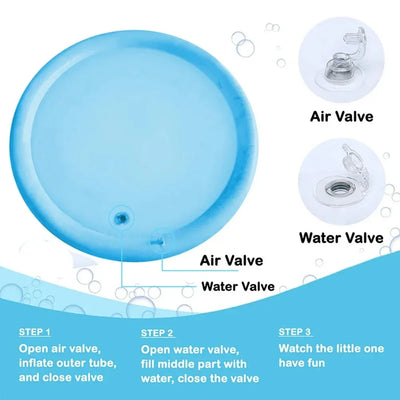 ROOXIN Baby Water Play Mat Inflatable Cushion PVC Infant Toddler Water Pad For Kids Outdoor Summer Playing Water Mat Water