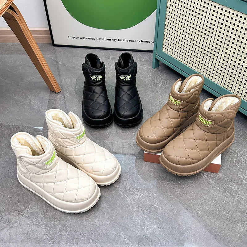 Kalsooni 2024 Winter Velvet Thick Warm Shoes Waterproof Platform Snow Boots for Women