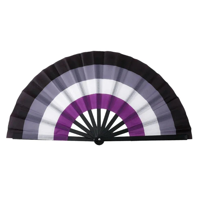 Folding Hand Fans Rainbows Fan Dance Decoration Hand Fans Summer Fan Perfect Props for Summer Music Festivals & Parties