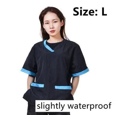 Summer Pet Groomer Uniforms Dog Grooming Clothing Pet Shop Work Clothes Hairdresser Short Sleeve Top Hair Salon Smock Anti Hair