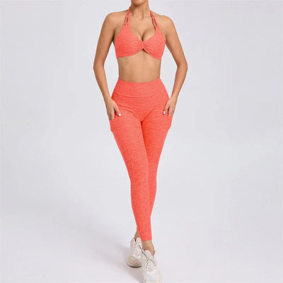 2PCS Women Tracksuit Adjustable Bra Yoga Set V Back Workout Pant Sport Gym Shorts High Waist Legging Fitness Active Wear XP02
