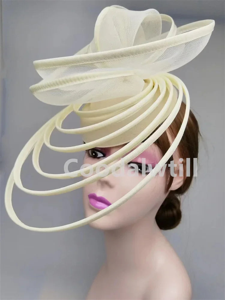 Royal Ascot Luxury Fascinator Hat Women Wedding Headpiece Mesh Hat Formal Event Pillbox Fascinator Hats Ladies Mariage Millinery