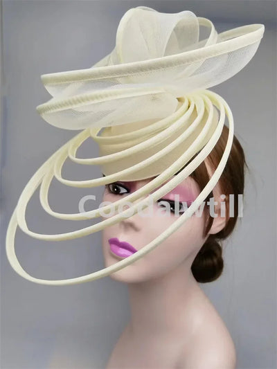Royal Ascot Luxury Fascinator Hat Women Wedding Headpiece Mesh Hat Formal Event Pillbox Fascinator Hats Ladies Mariage Millinery