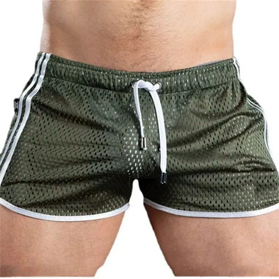 Men Shorts Sport Cool Running Shorts Quick Dry Grid summer Workout Short Pants Breathable Men Fashion Training Swim Beach Shorts